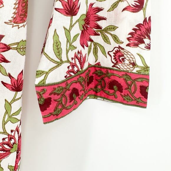 Exclusively For Signals Womens Tunic Top XL Floral Boho Handkerchief Hem Cotton - Picture 5 of 8